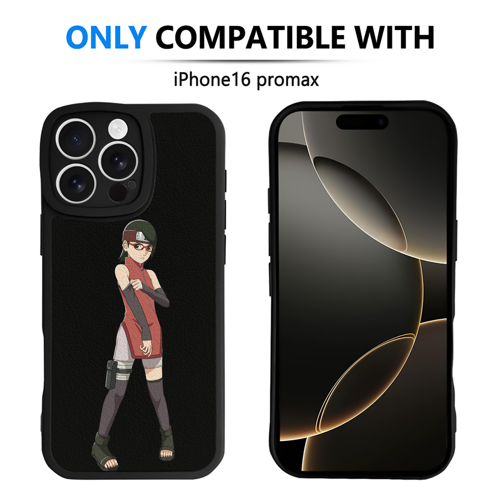 （画像用） NARUTO -ナルト- うちは サラダ Uchiha Sarada 【iPhone 16シリーズ対応】シリコンスマホケース（レザー調） 材質：シリコン
